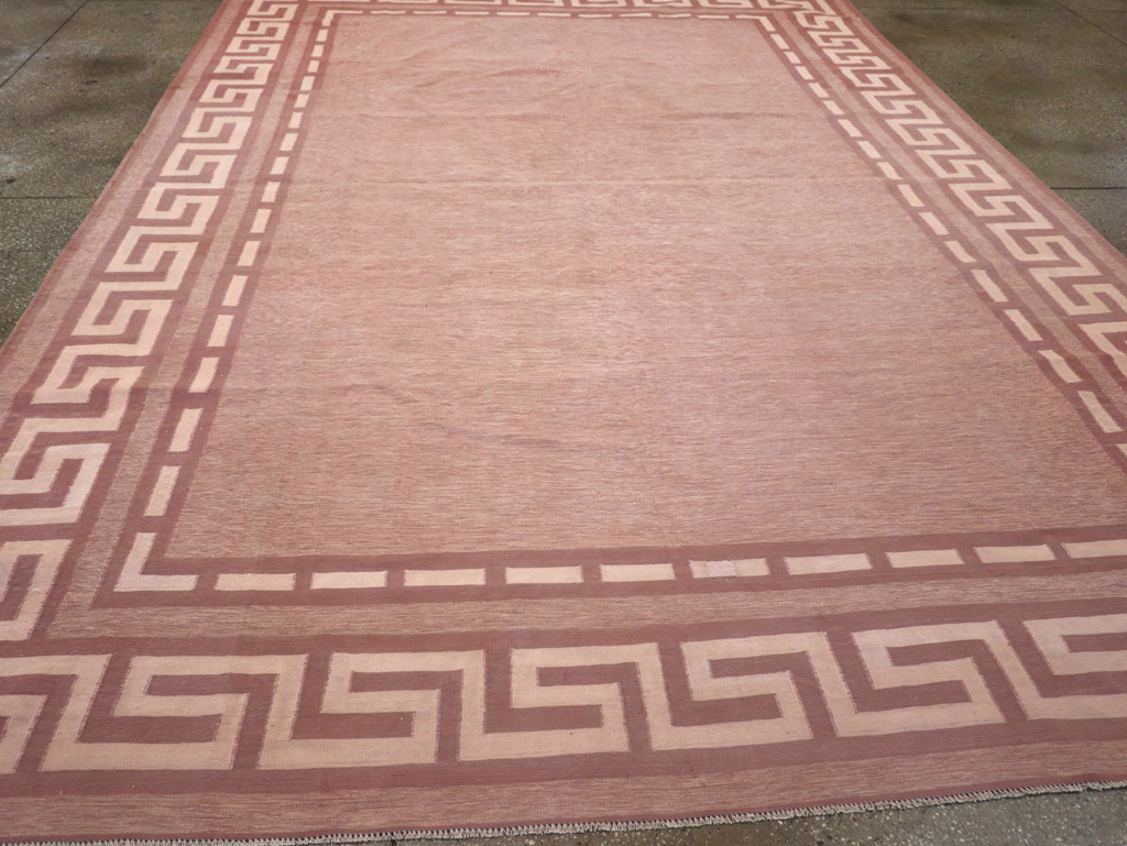 Vintage Indian Flatweave Dhurrie Room Size Carpet, No.32564 - Gss
