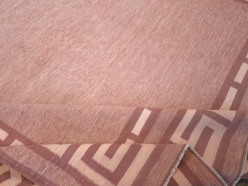 Vintage Indian Flatweave Dhurrie Room Size Carpet, No.32564 - Gss