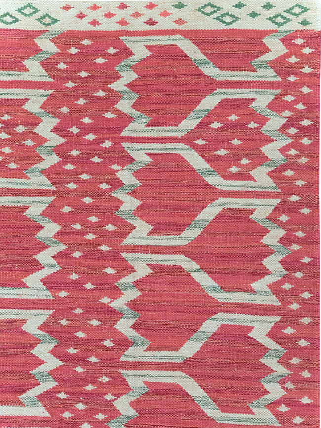 Contemporary Turkish Flatweave Small Room Size Carpet, No.32570 - Gss