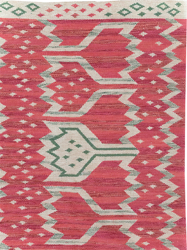 Contemporary Turkish Flatweave Small Room Size Carpet, No.32570 - Gss
