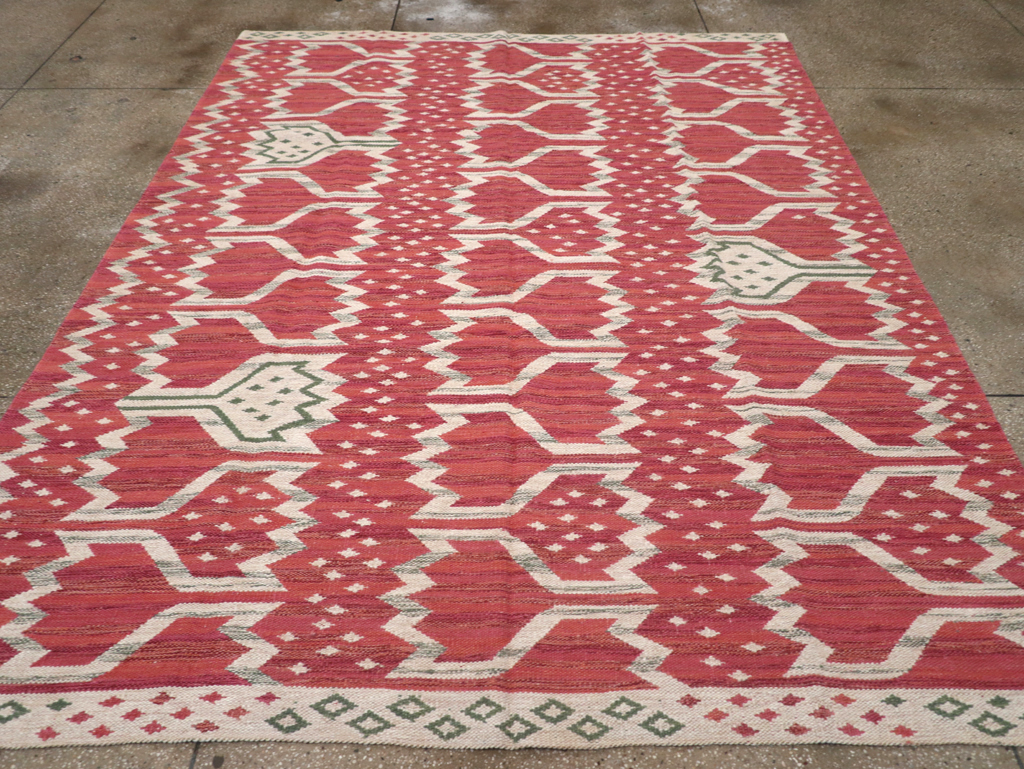 Contemporary Turkish Flatweave Small Room Size Carpet, No.32570 - Gss