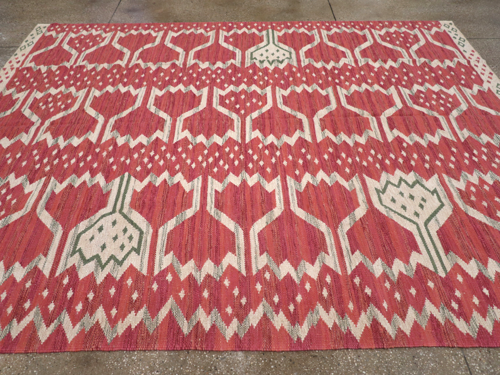 Contemporary Turkish Flatweave Small Room Size Carpet, No.32570 - Gss