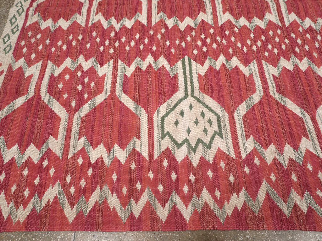 Contemporary Turkish Flatweave Small Room Size Carpet, No.32570 - Gss