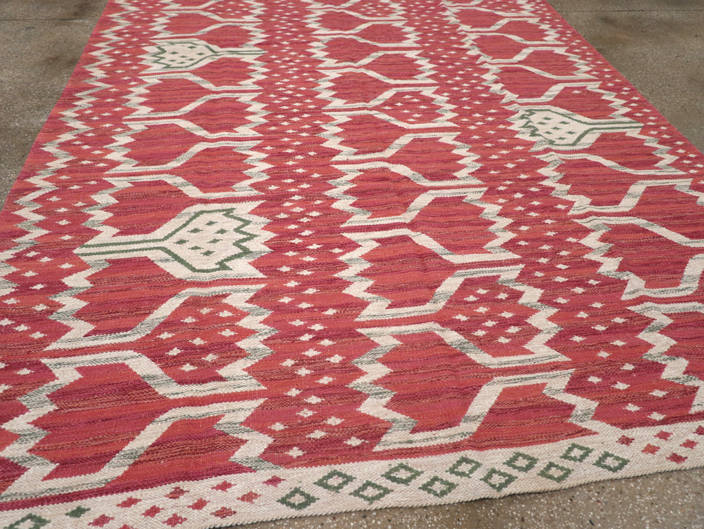 Contemporary Turkish Flatweave Small Room Size Carpet, No.32570 - Gss