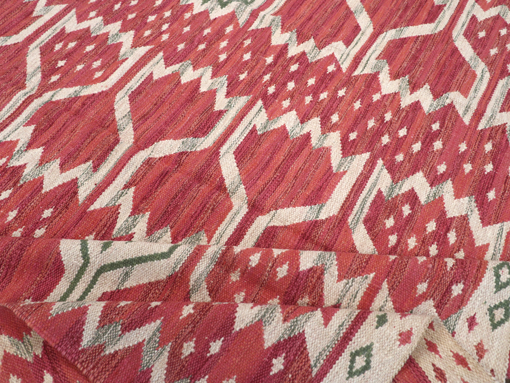 Contemporary Turkish Flatweave Small Room Size Carpet, No.32570 - Gss