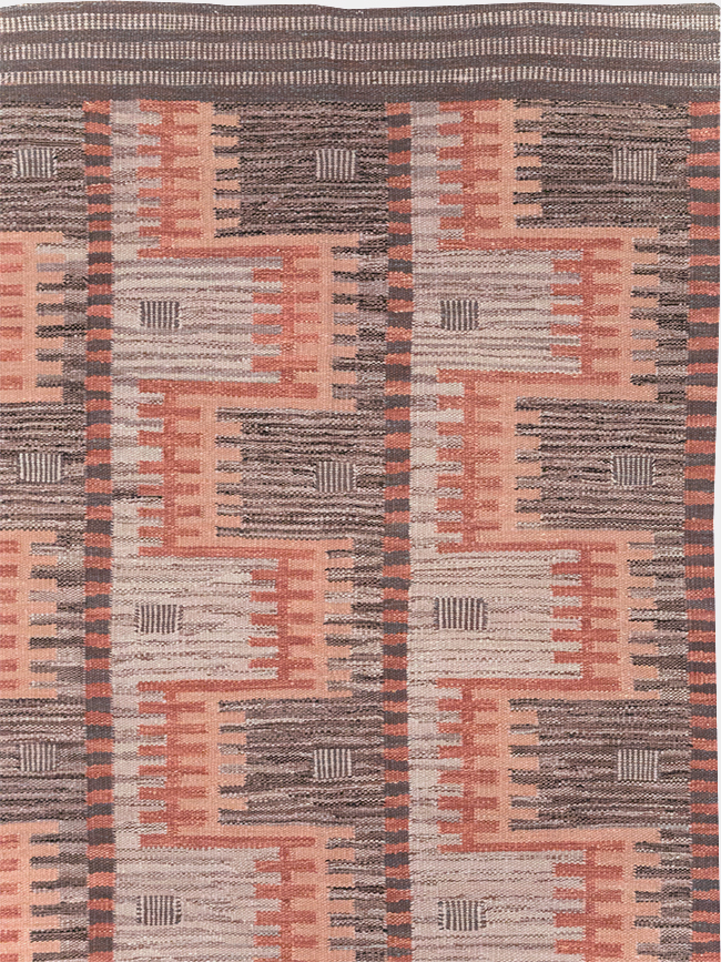 Contemporary Turkish Flatweave Room Size Carpet, No.32571 - Gss