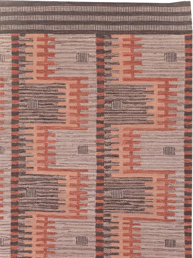 Contemporary Turkish Flatweave Room Size Carpet, No.32571 - Gss