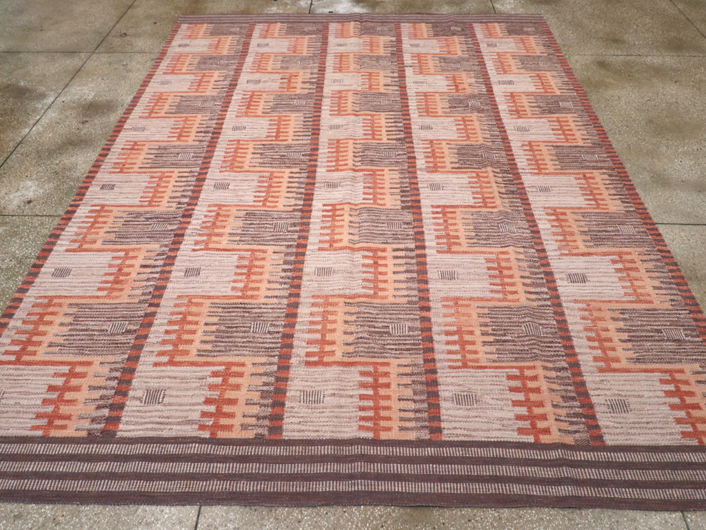 Contemporary Turkish Flatweave Room Size Carpet, No.32571 - Gss