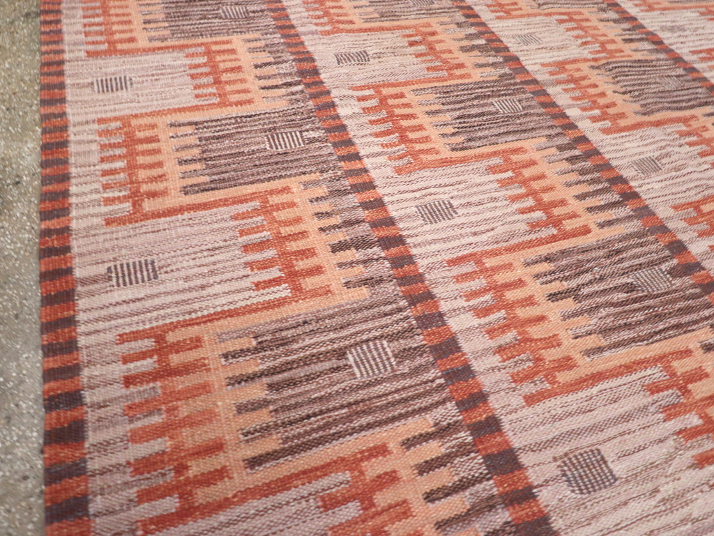 Contemporary Turkish Flatweave Room Size Carpet, No.32571 - Gss