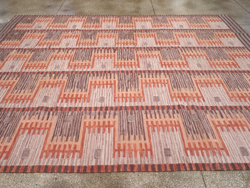 Contemporary Turkish Flatweave Room Size Carpet, No.32571 - Gss