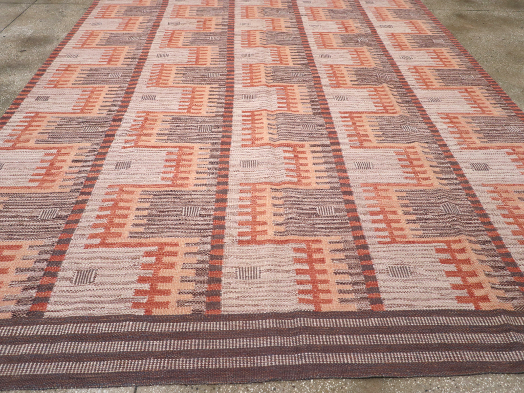 Contemporary Turkish Flatweave Room Size Carpet, No.32571 - Gss