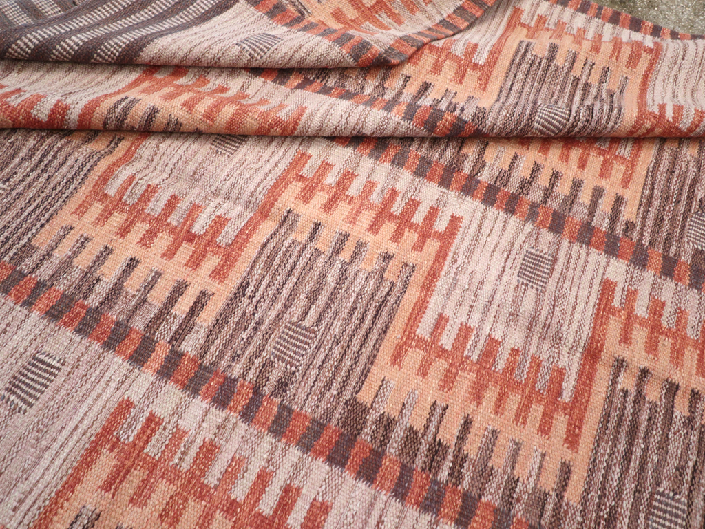 Contemporary Turkish Flatweave Room Size Carpet, No.32571 - Gss