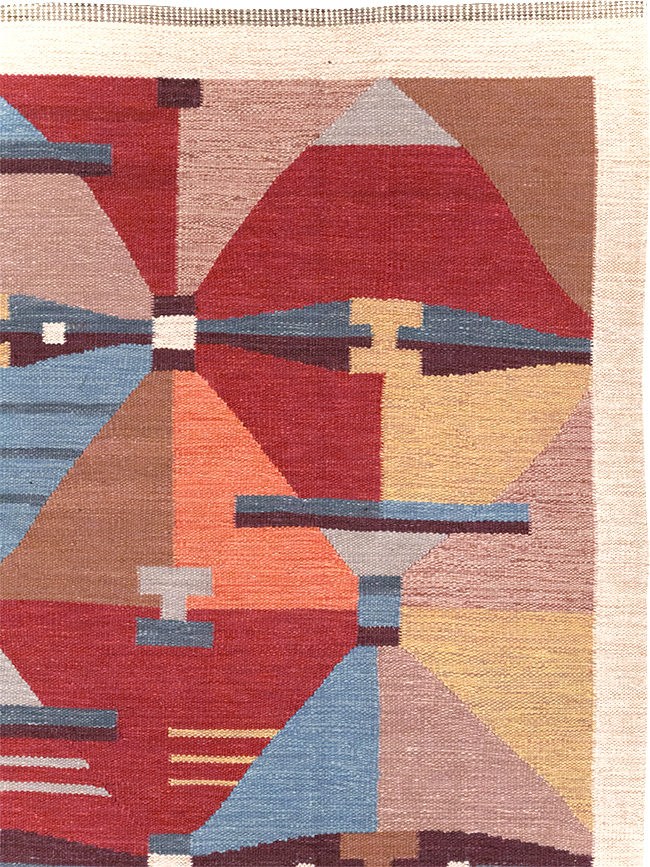 Contemporary Turkish Flatweave Small Room Size Carpet, No.32572 - Gss