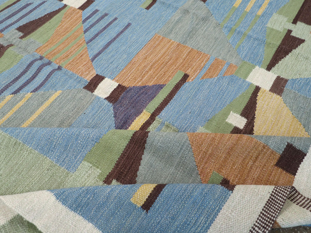 Contemporary Turkish Flatweave Room Size Carpet, No.32573 - Gss