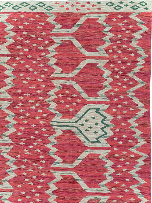 Contemporary Turkish Flatweave Room Size Carpet, No.32574 - Gss