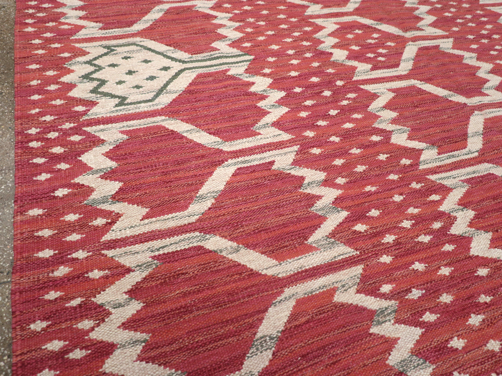 Contemporary Turkish Flatweave Room Size Carpet, No.32574 - Gss