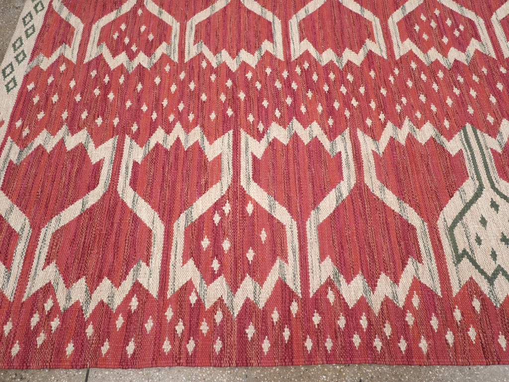 Contemporary Turkish Flatweave Room Size Carpet, No.32574 - Gss