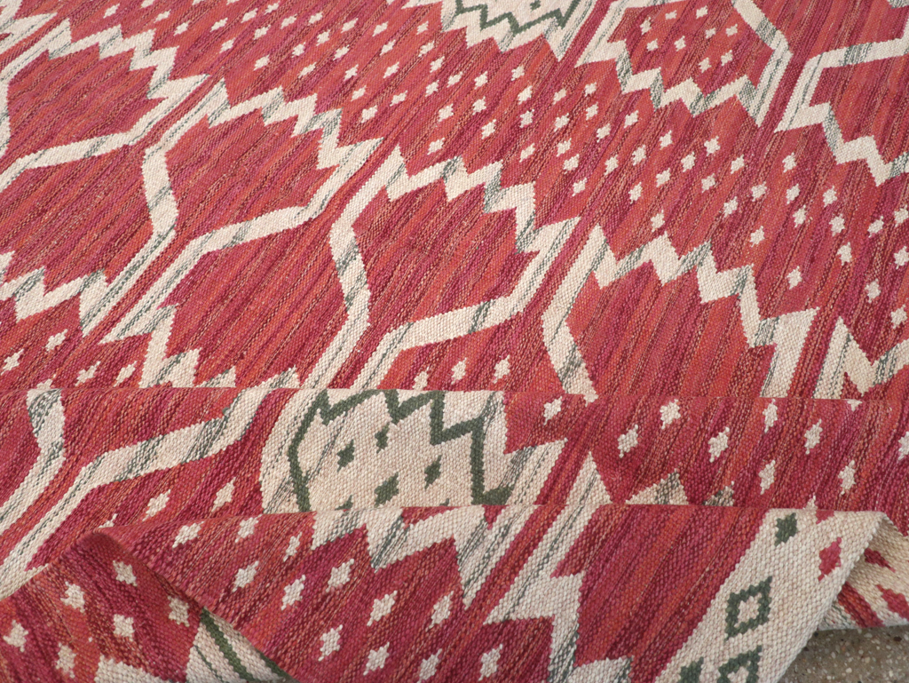 Contemporary Turkish Flatweave Room Size Carpet, No.32574 - Gss