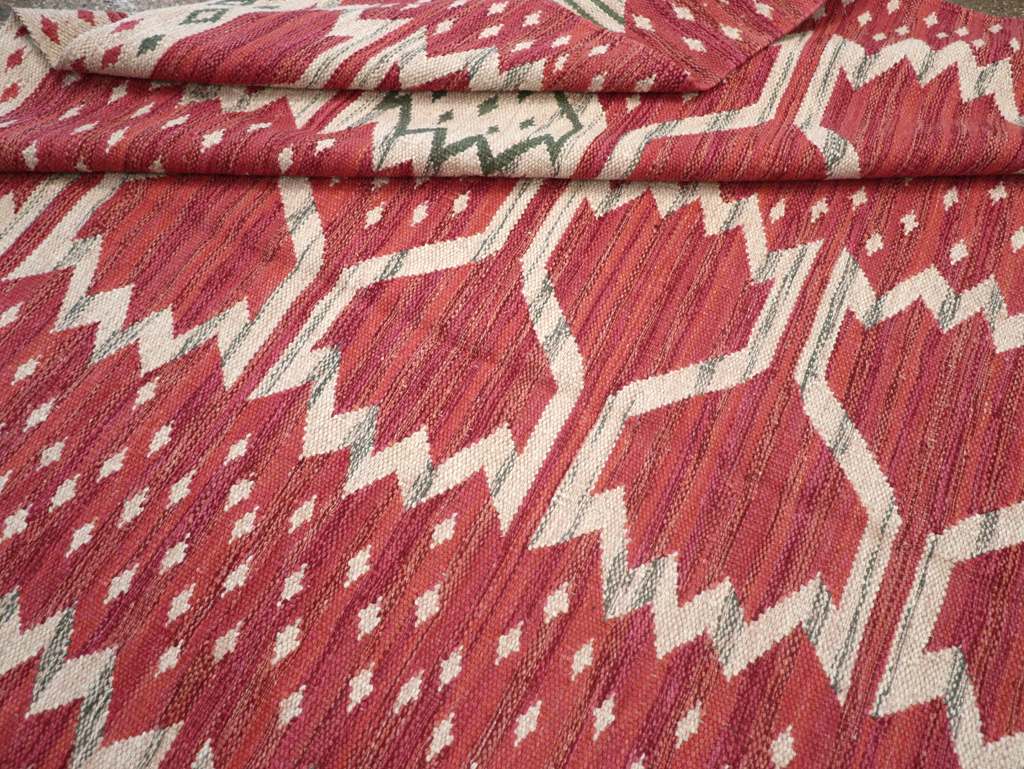 Contemporary Turkish Flatweave Room Size Carpet, No.32574 - Gss