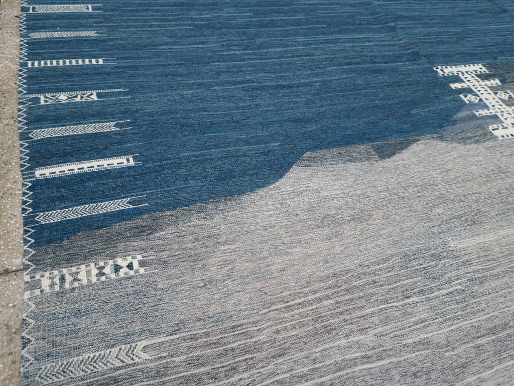 Contemporary Turkish Flatweave Kilim Room Size Carpet, No.32575 - Gss