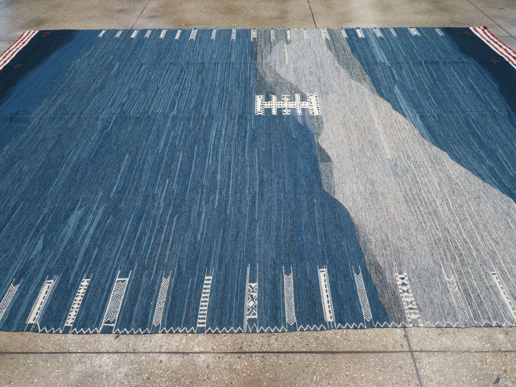 Contemporary Turkish Flatweave Kilim Room Size Carpet, No.32575 - Gss