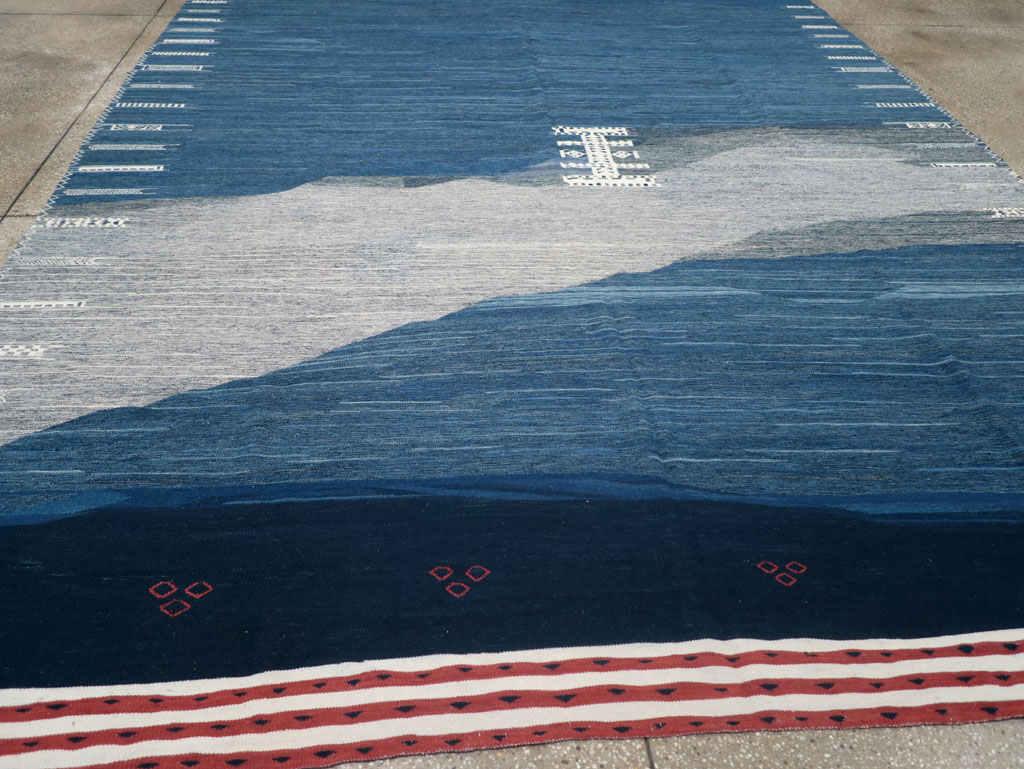 Contemporary Turkish Flatweave Kilim Room Size Carpet, No.32575 - Gss