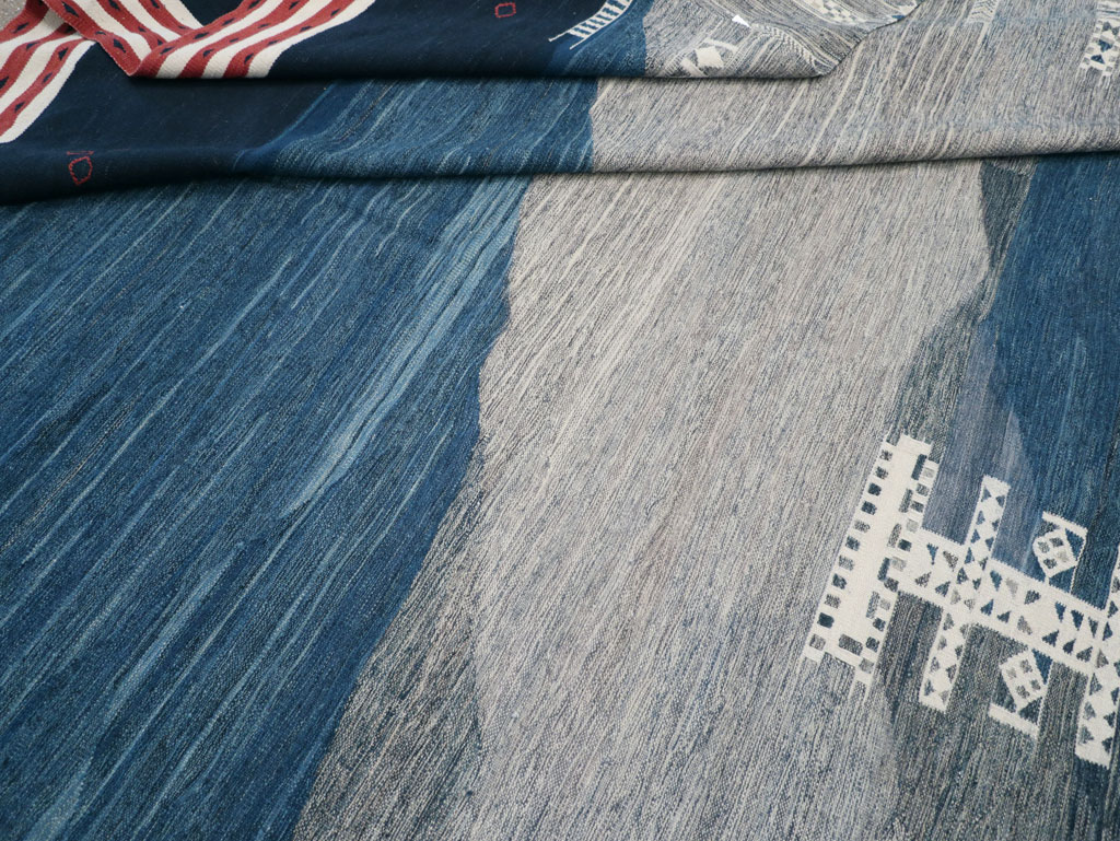 Contemporary Turkish Flatweave Kilim Room Size Carpet, No.32575 - Gss