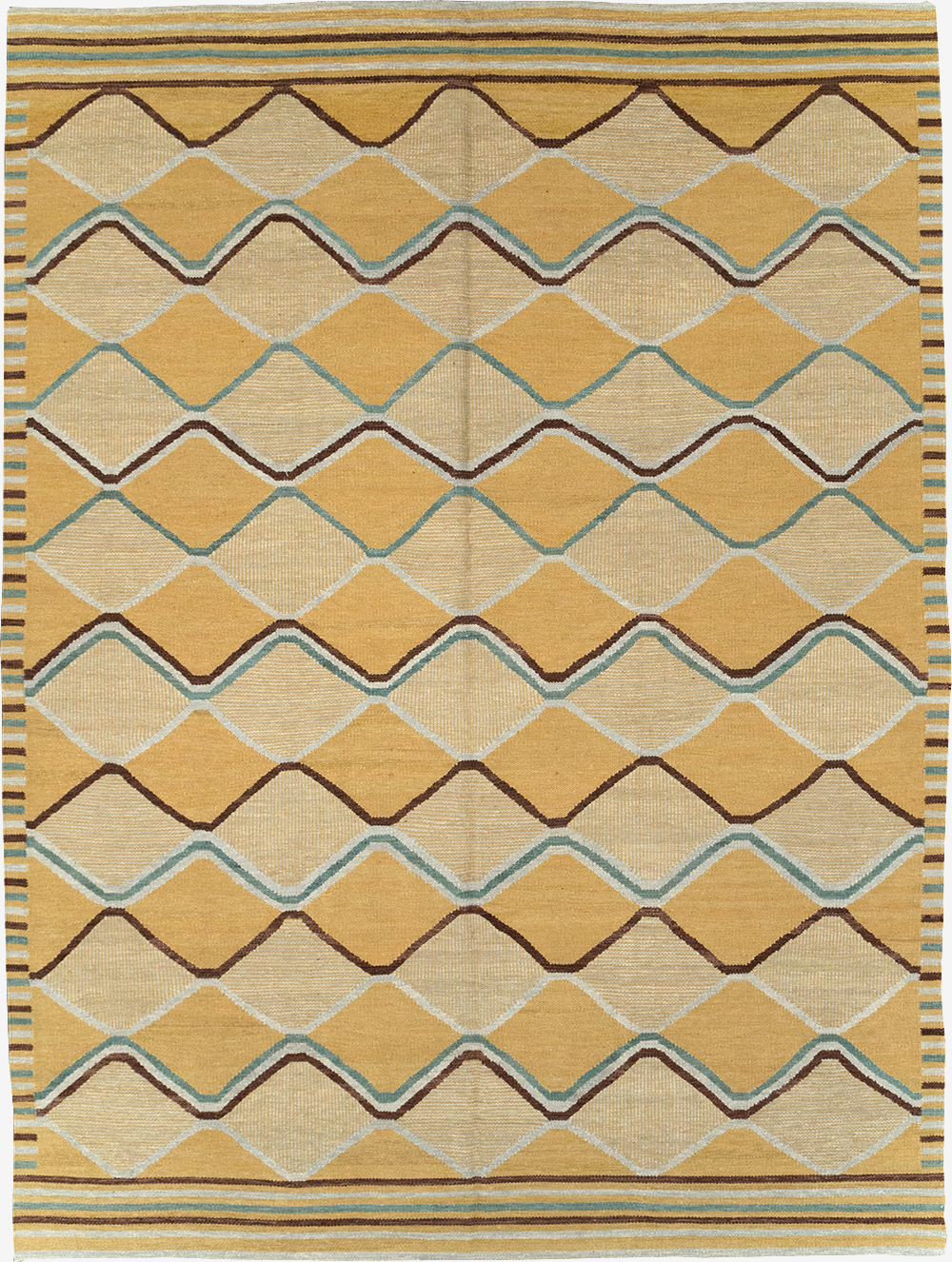 Contemporary Turkish Flatweave Kilim Room Size Carpet, No.32576 - Gss