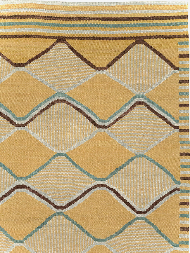 Contemporary Turkish Flatweave Kilim Room Size Carpet, No.32576 - Gss