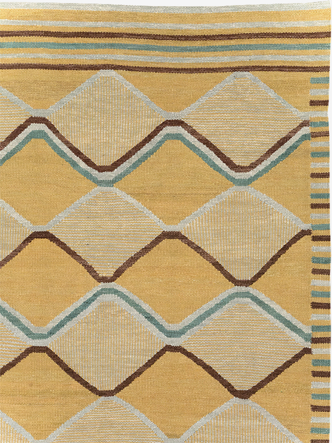 Contemporary Turkish Flatweave Kilim Room Size Carpet, No.32576 - Gss