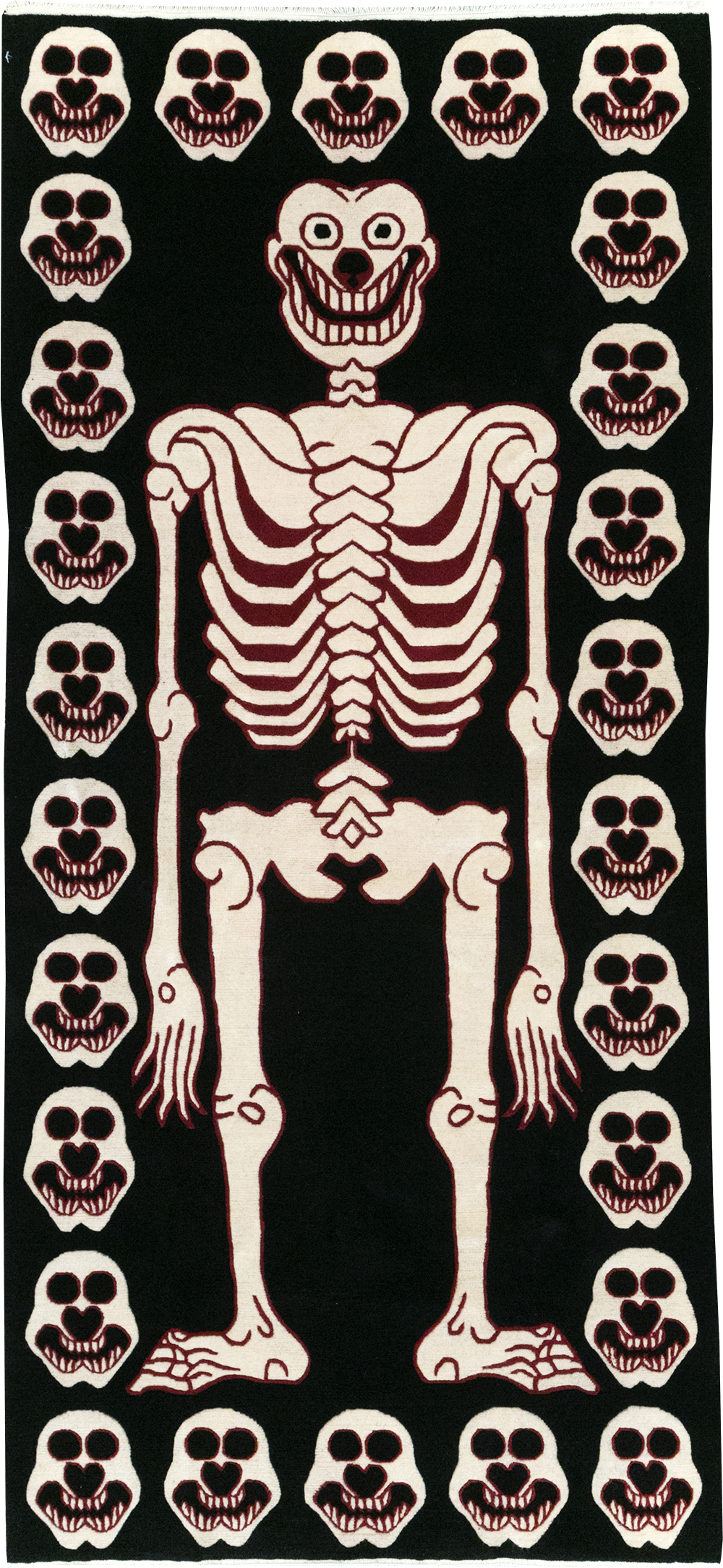 Modern Buddhist Tantric Skeleton Ritual Rug, No.32579 - Gss
