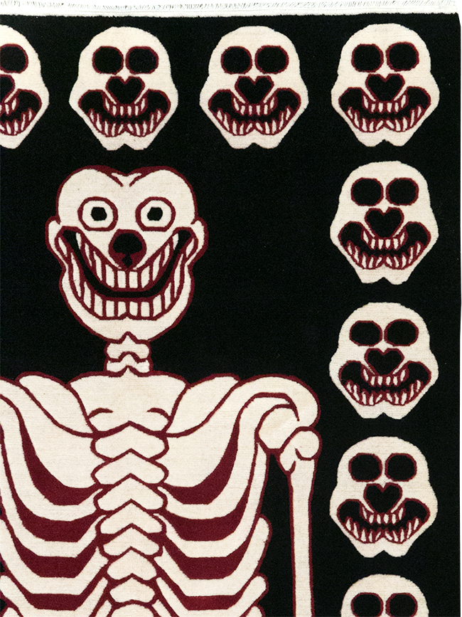 Modern Buddhist Tantric Skeleton Ritual Rug, No.32579 - Gss