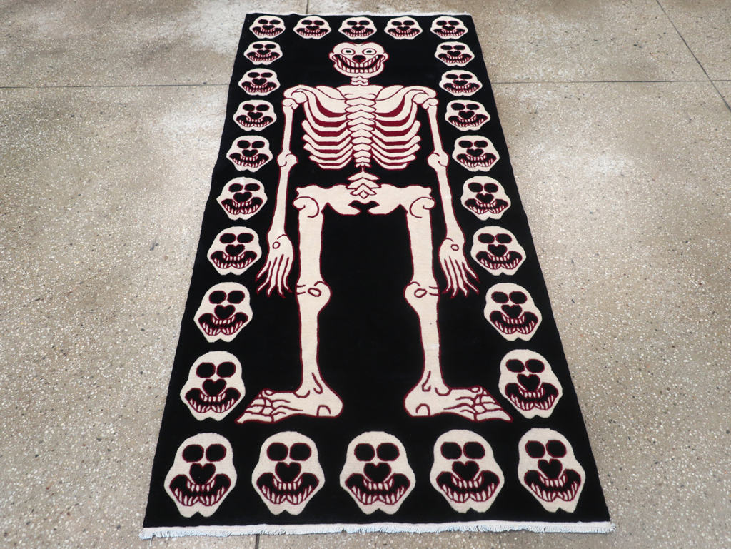 Modern Buddhist Tantric Skeleton Ritual Rug, No.32579 - Gss