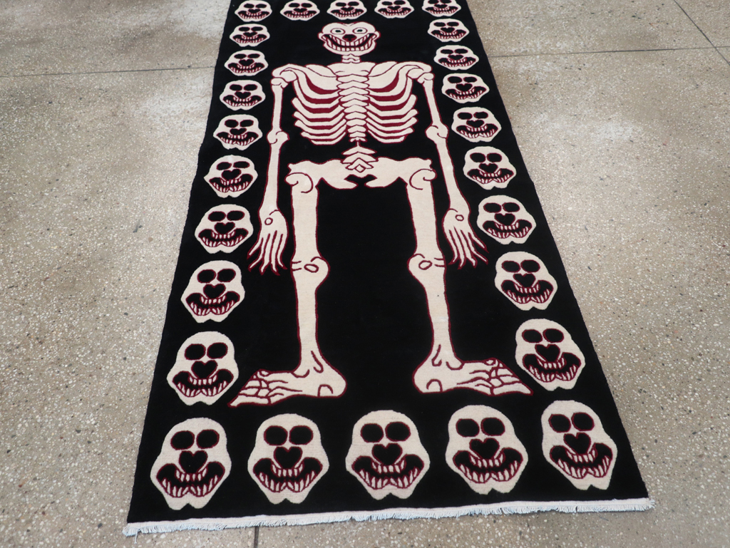 Modern Buddhist Tantric Skeleton Ritual Rug, No.32579 - Gss