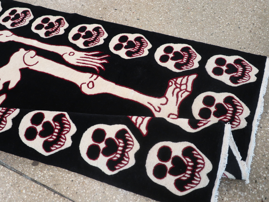 Modern Buddhist Tantric Skeleton Ritual Rug, No.32579 - Gss