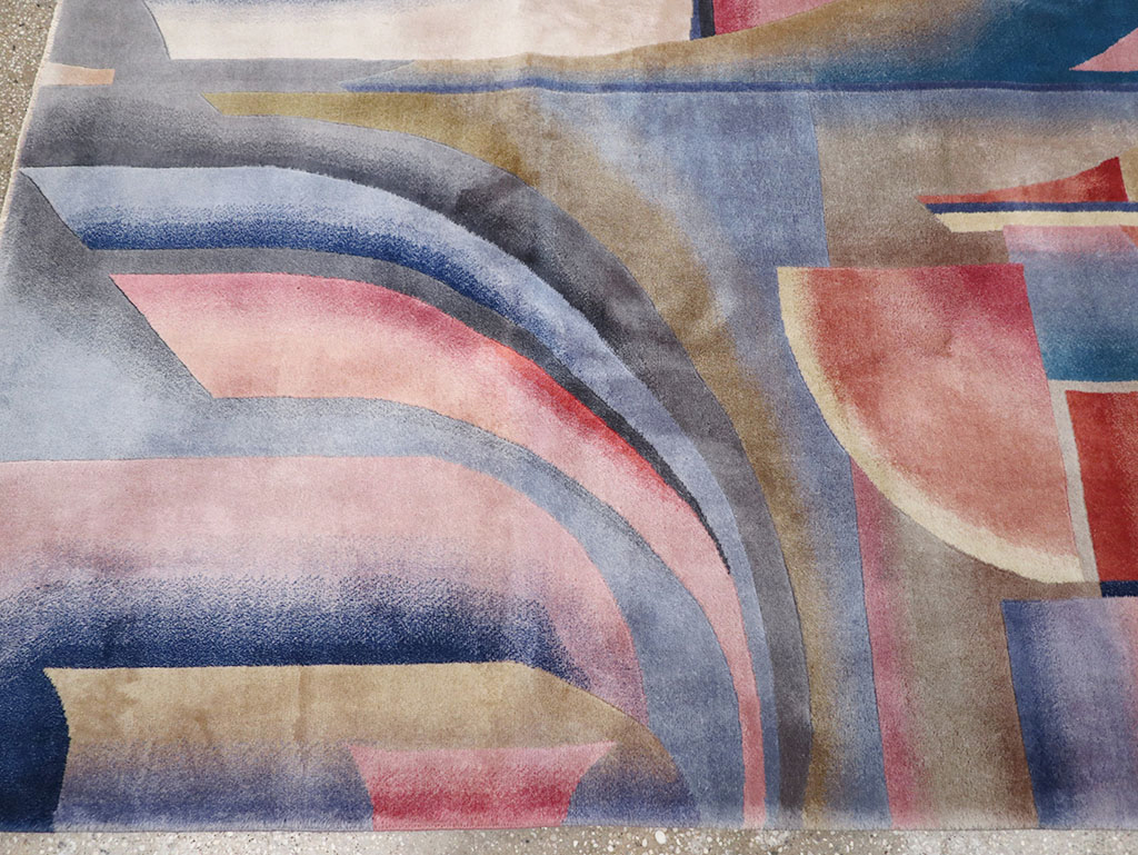 Vintage Chinese Art Deco Accent Carpet, No.32581 - Gss