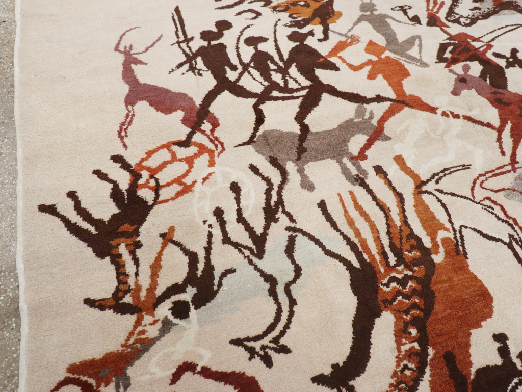 Mid-20th Century Art Deco Carpet: Caverna By Olga Fisch, No.32590 - Gss