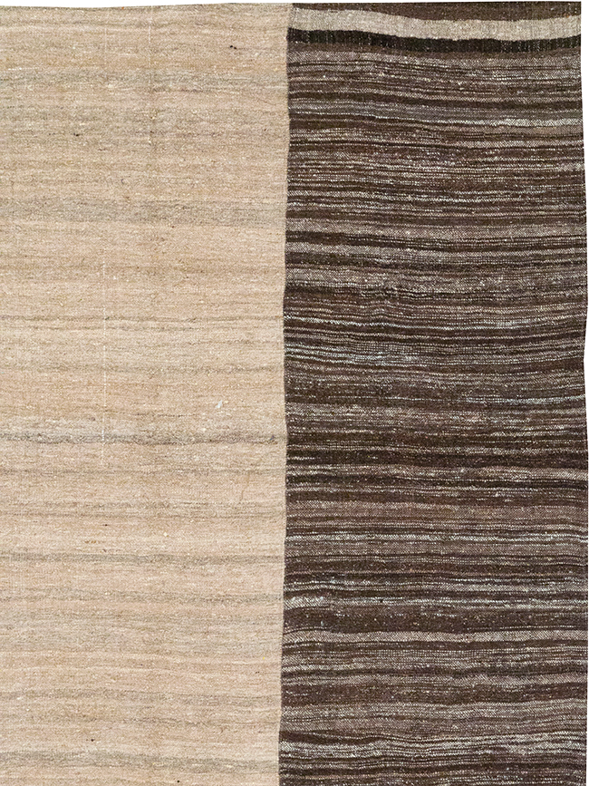 Vintage Persian Flatweave Kilim Room Size Carpet, No.32591 - Gss