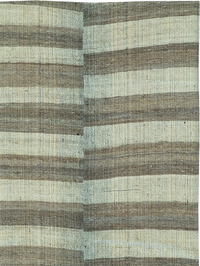 Vintage Persian Flatweave Kilim Room Size Carpet, No.32594 - Gss