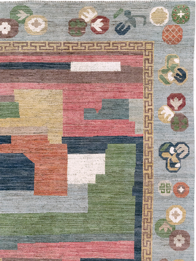 Modern East Turkestan Khotan Room Size Carpet, No.32606 - Gss