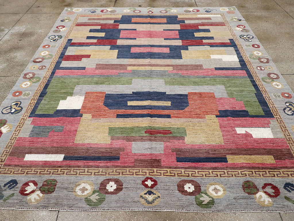 Modern East Turkestan Khotan Room Size Carpet, No.32606 - Gss