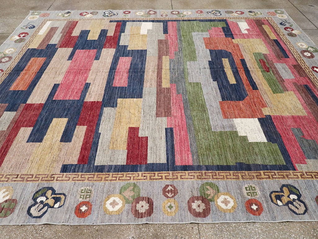 Modern East Turkestan Khotan Room Size Carpet, No.32606 - Gss