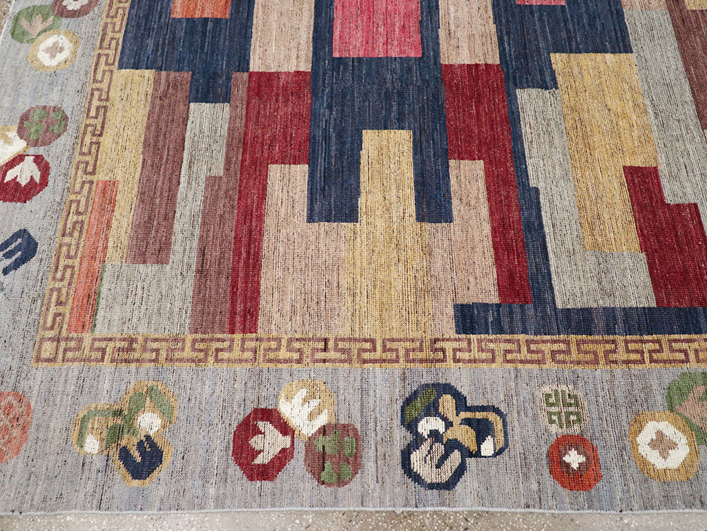 Modern East Turkestan Khotan Room Size Carpet, No.32606 - Gss