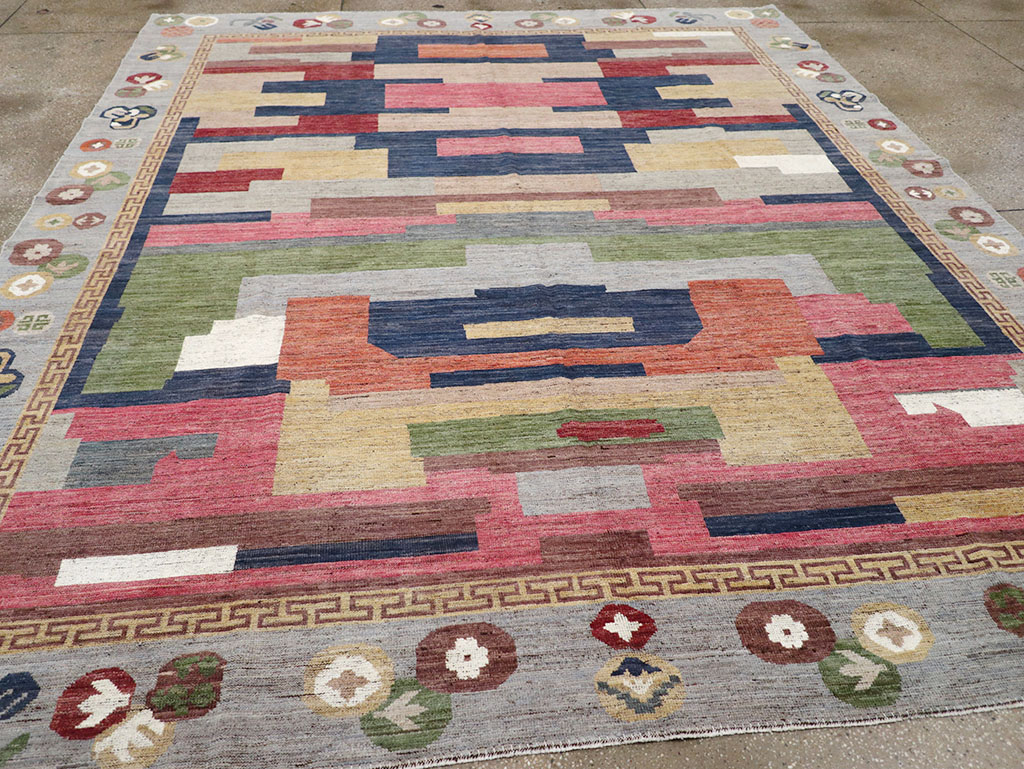Modern East Turkestan Khotan Room Size Carpet, No.32606 - Gss
