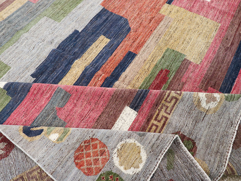 Modern East Turkestan Khotan Room Size Carpet, No.32606 - Gss