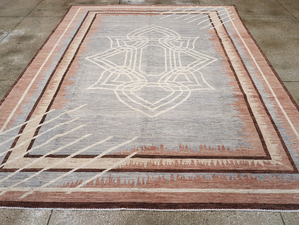 Modern Deco Inspired Khotan Carpet, No.32607 - Gss