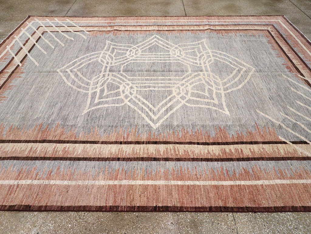 Modern Deco Inspired Khotan Carpet, No.32607 - Gss