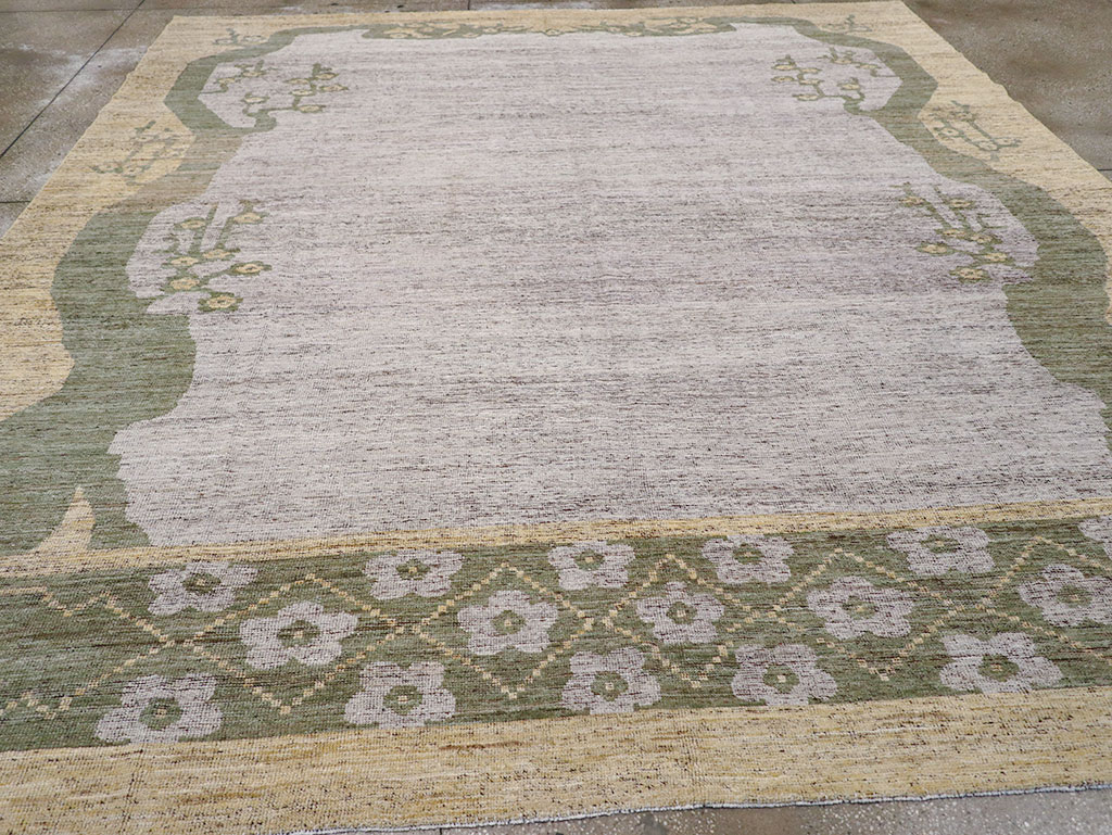 Modern East Turkestan Khotan Room Size Carpet, No.32608 - Gss