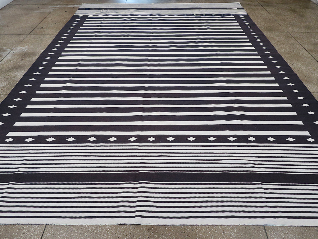 Modern Indian Flatweave Dhurrie Large Carpet, No.32612 - Gss