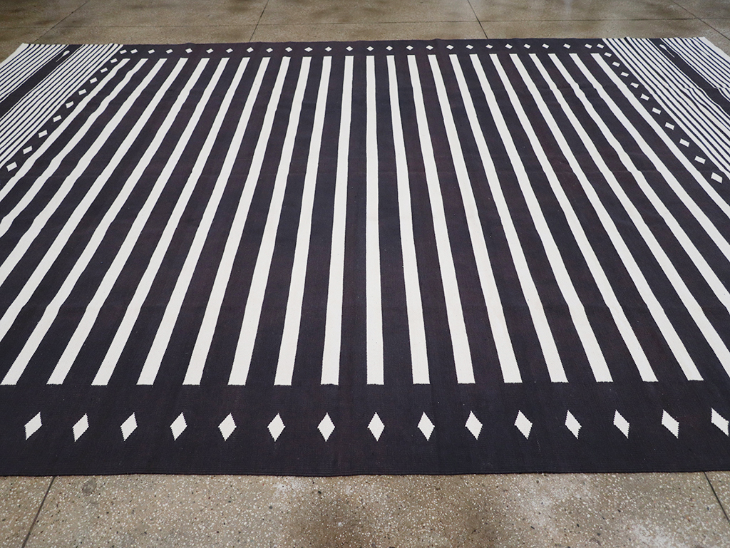 Modern Indian Flatweave Dhurrie Large Carpet, No.32612 - Gss